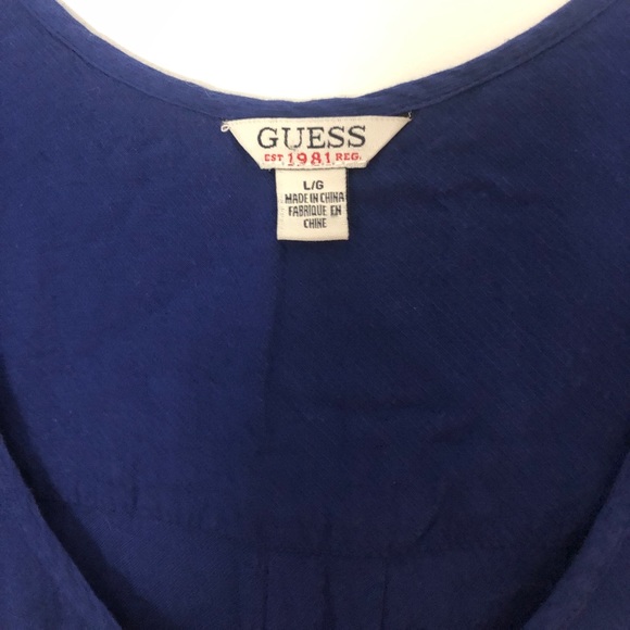Guess blue tank size large great condition! Gorgeous blue color - Picture 3 of 3
